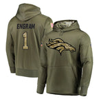 D.Broncos #1 Evan Engram Player Olive Salute to Service Pullover Hoodies Home Game Gdoa Stitched Jerseys