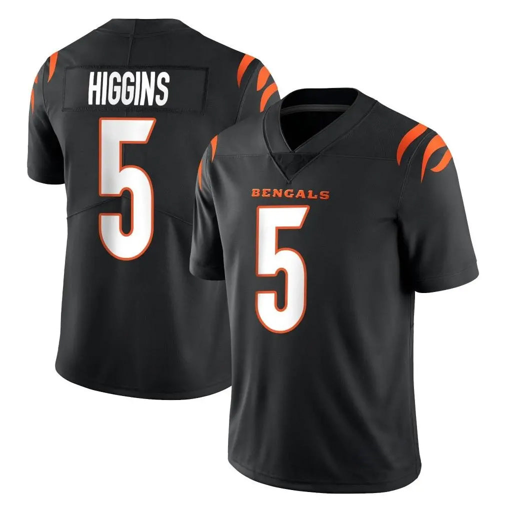 C.Bengals #5 Tee Higgins Player Black Vapor Untouchable Limited Home Game Gdoa Stitched Jerseys