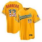 Athletics #13 Luis Barrera Player Gold USA 250 Fourth of July Home Game Gdoa250Ys Stitched Jerseys