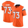 D.Broncos #73 Frank Crum Player Orange Vapor F.U.S.E. Limited Home Game Gdoa Stitched Jerseys