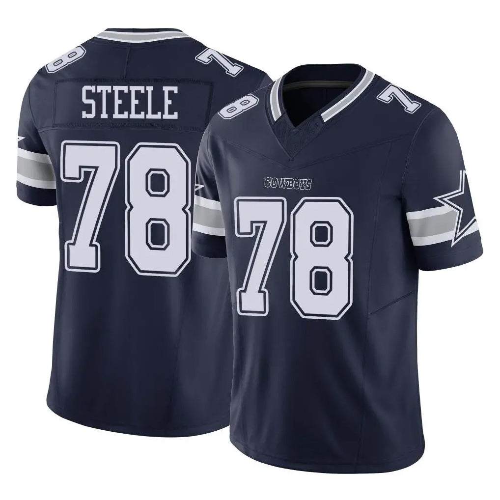 D.Cowboys #78 Terence Steele Player Navy Limited Vapor F.U.S.E. Home Game Gdoa Stitched Jerseys