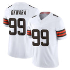 C.Browns #99 Julian Okwara Player White Vapor F.U.S.E. Limited Home Game Gdoa Stitched Jerseys