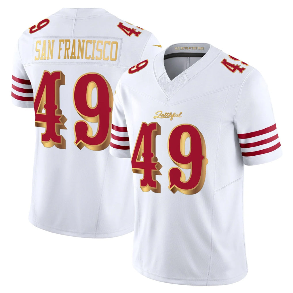 SF.49ers #49 The Faithful Player White 2025 Rivalries Collection Game Limited Gdoa Stitched Jerseys
