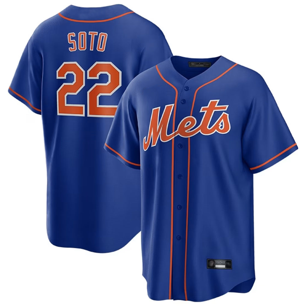 NY.Mets #22 Juan Soto Player Royal Home Game Fdoa Stitched Jerseys