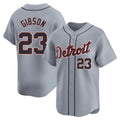 D.Tigers #23 Kirk Gibson Player Gray Home Limited Gdoa Stitched Jerseys