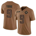 C.Panthers #9 Bryce Young Player Brown Salute To Service Limited Gdoa Stitched Jerseys