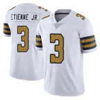 NO.Saints #3 Travis Etienne Jr. Player White Limited Color Rush Home Game Gdoa Stitched Jerseys