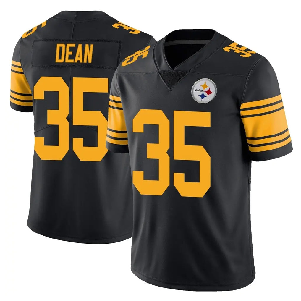 P.Steelers #35 Jamel Dean Player Black Limited Color Rush Home Game Gdoa Stitched Jerseys