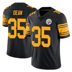 P.Steelers #35 Jamel Dean Player Black Limited Color Rush Home Game Gdoa Stitched Jerseys