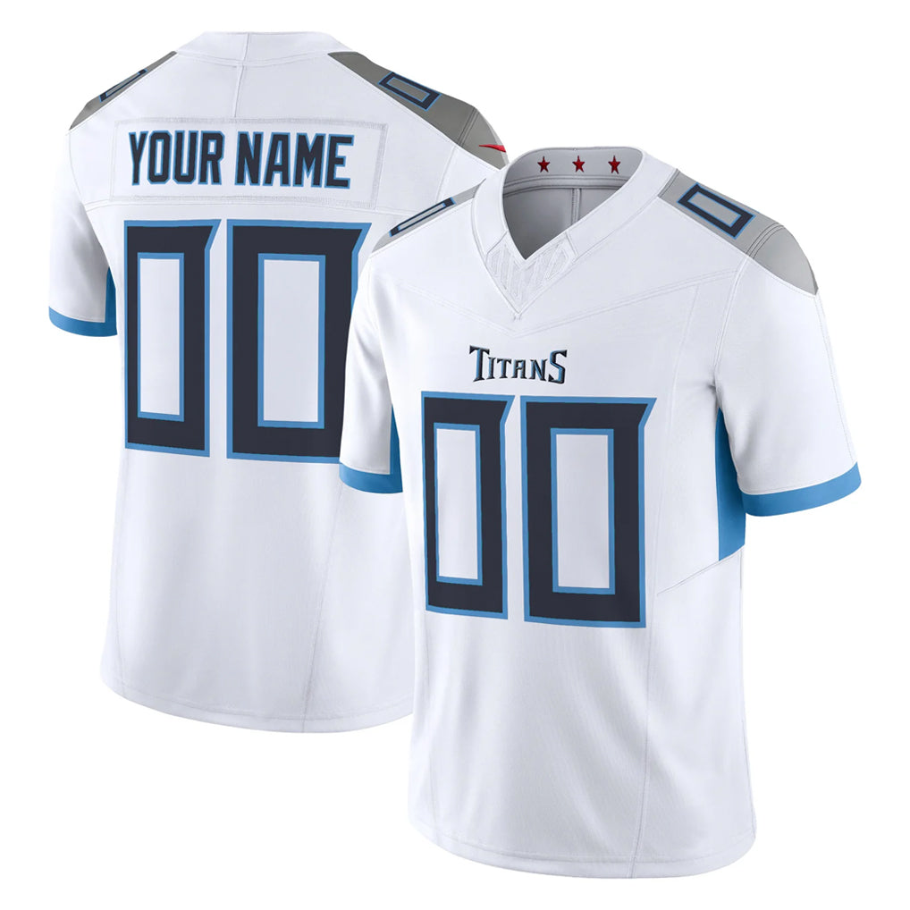Custom T.Titans White Vapor F.U.S.E. Limited Home Game Any Name & Numbers Gdoa Stitched Jerseys