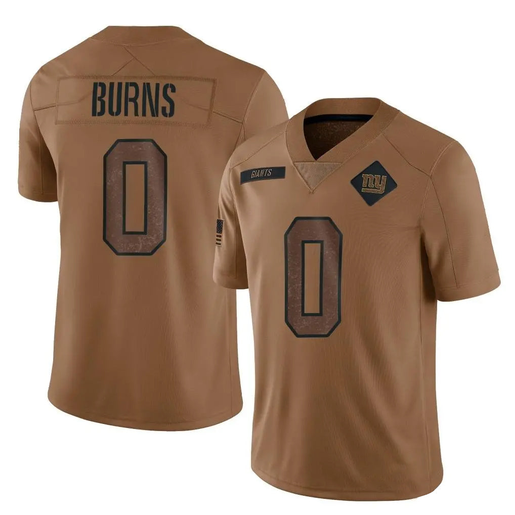 NY.Giants #0 Brian Burns Player Brown Salute To Service Limited Gdoa Stitched Jerseys
