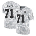 LV.Raiders #71 DJ Glaze Player Arctic Camo Salute To Service Limited Game Gdoa Stitched Jerseys