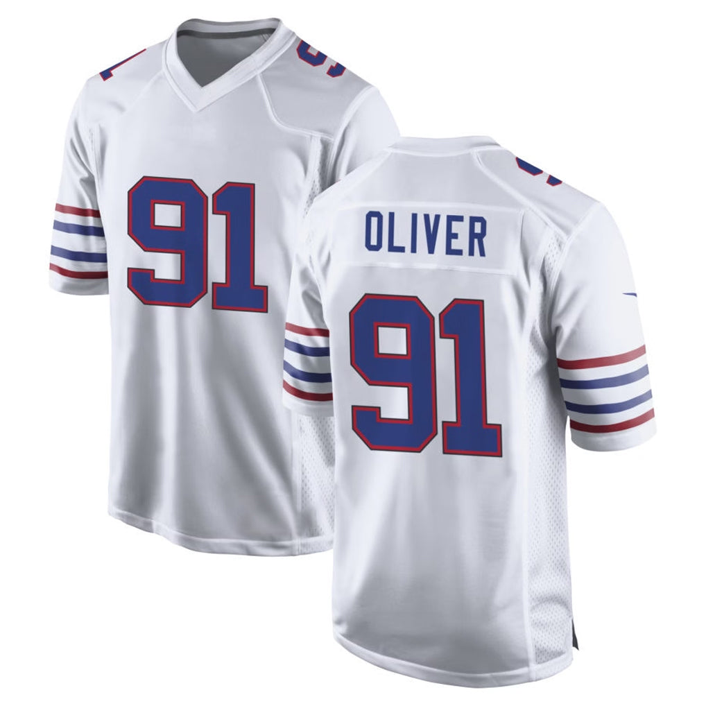 B.Bills #91 Ed Oliver Player White Alternate Game Gdoa Stitched Jerseys