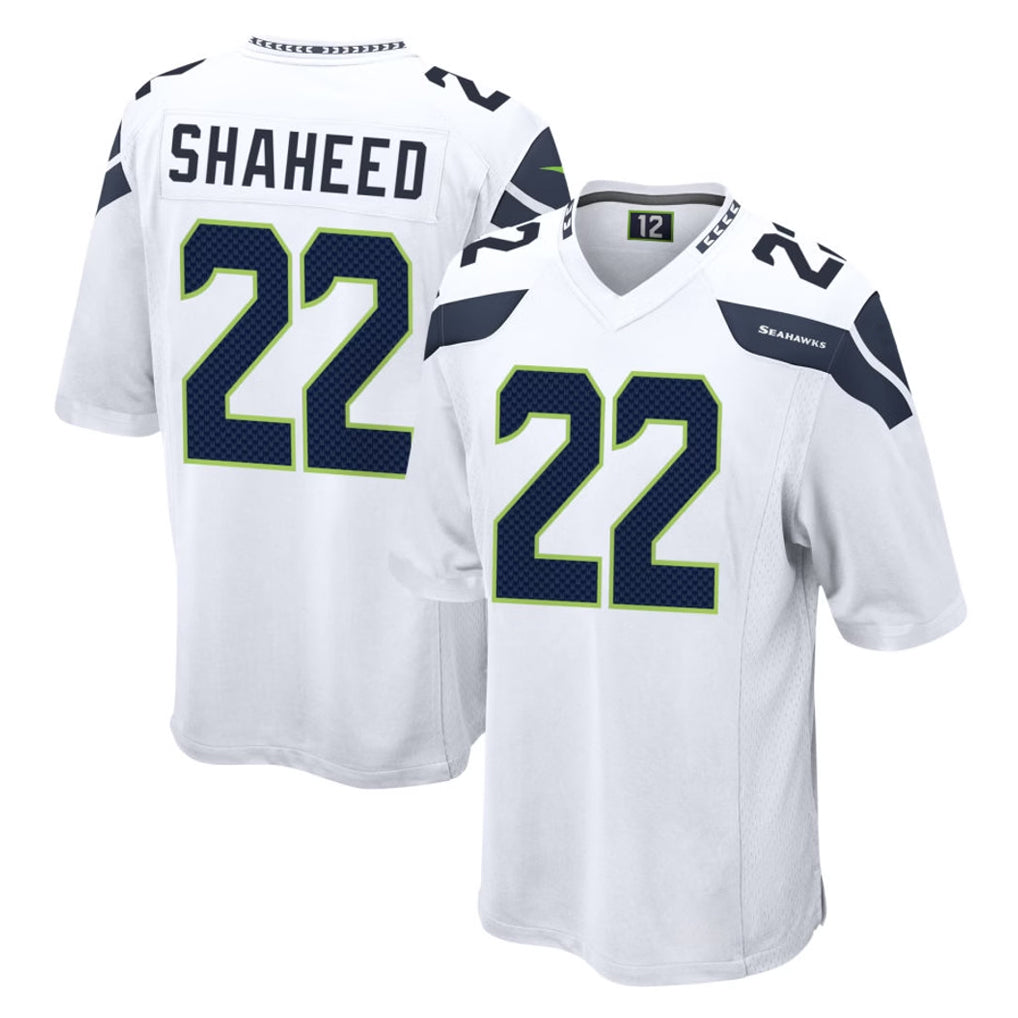 S.Seahawks #22 Rashid Shaheed Player White Home Game Gdoa Stitched Jerseys