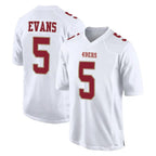 SF.49ers #5 Mike Evans Player White Fashion Home Game Gdoa Stitched Jerseys
