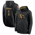 A.Cardinals #1 Kyler Murray Player Black Salute to Service Limited Hoodies Gdoa Stitched Jerseys