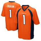 D.Broncos #1 Evan Engram Player Orange Color Home Game Gdoa Stitched Jerseys
