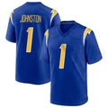 LA.Chargers #1 Quentin Johnston Player Royal Home Game Gdoa Stitched Jerseys