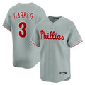 P.Phillies #3 Bryce Harper Player Gray Home Limited Fdoa Stitched Jerseys