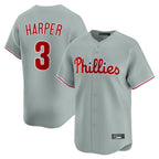 P.Phillies #3 Bryce Harper Player Gray Home Limited Fdoa Stitched Jerseys