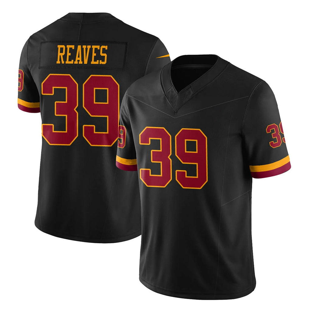 W.Commanders #39 Jeremy Reaves Player Black Limited Vapor Home Game Gdoa Stitched Jerseys