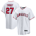 LA.Angels #27 Mike Trout Player White Home Game Fdoa Stitched Jerseys