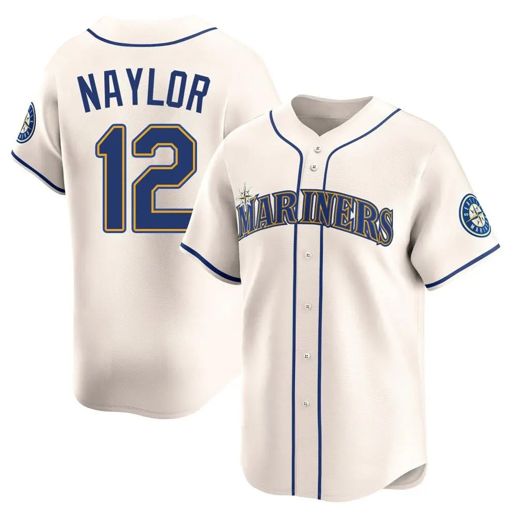 S.Mariners #12 Josh Naylor Player Cream Home Limited Fdoa Stitched Jerseys