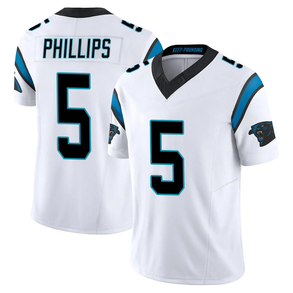 C.Panthers #5 Jaelan Phillips Player White Vapor F.U.S.E. Limited Home Game Gdoa Stitched Jerseys