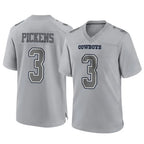 D.Cowboys #3 George Pickens Player Gray Atmosphere Fashion Home Game Gdoa Stitched Jerseys