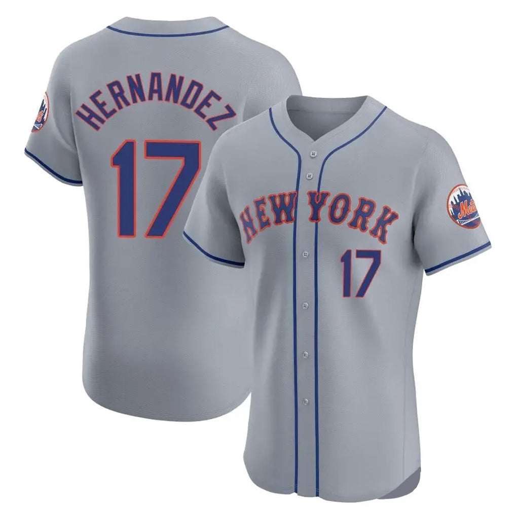 NY.Mets #17 Keith Hernandez Player Gray Road Limited Elite Home Fdoa Stitched Jerseys