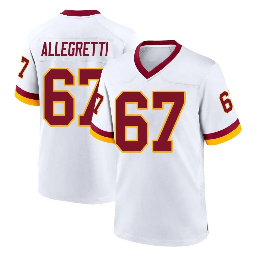 W.Commanders #67 Nick Allegretti Player White Home Game Gdoa Stitched Jerseys