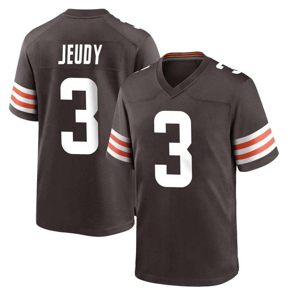 C.Browns #3 Jerry Jeudy Player Brown Home Game Gdoa Stitched Jerseys