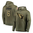 A.Cardinals #6 James Conner Player Olive Salute to Service Limited Hoodie Gdoa Stitched Jerseys