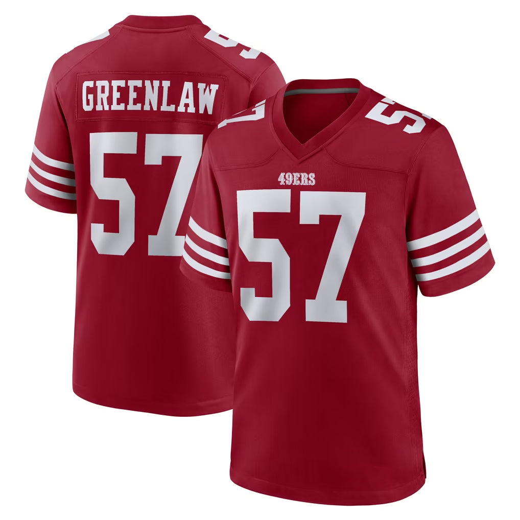 SF.49ers #57 Dre Greenlaw Player Red Game Home Gdoa Stitched Jerseys