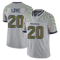 S.Seahawks #20 Julian Love Player Grey Limited 2025 Rivalries Collection Home Game Gdoa Stitched Jerseys
