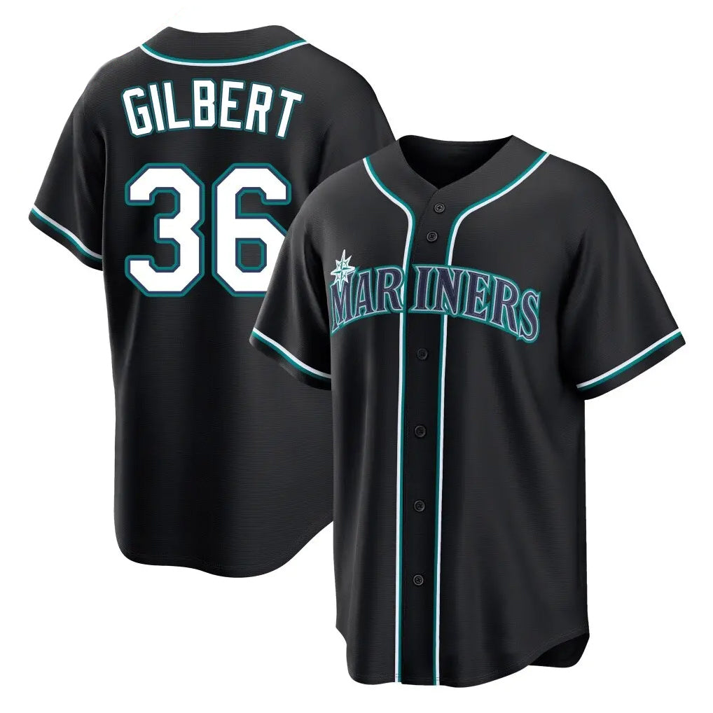 S.Mariners #36 Logan Gilbert Player Black Fashion Home Limited Fdoa Stitched Jerseys