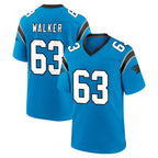 C.Panthers #63 Rasheed Walker Player Blue Home Game Gdoa Stitched Jerseys