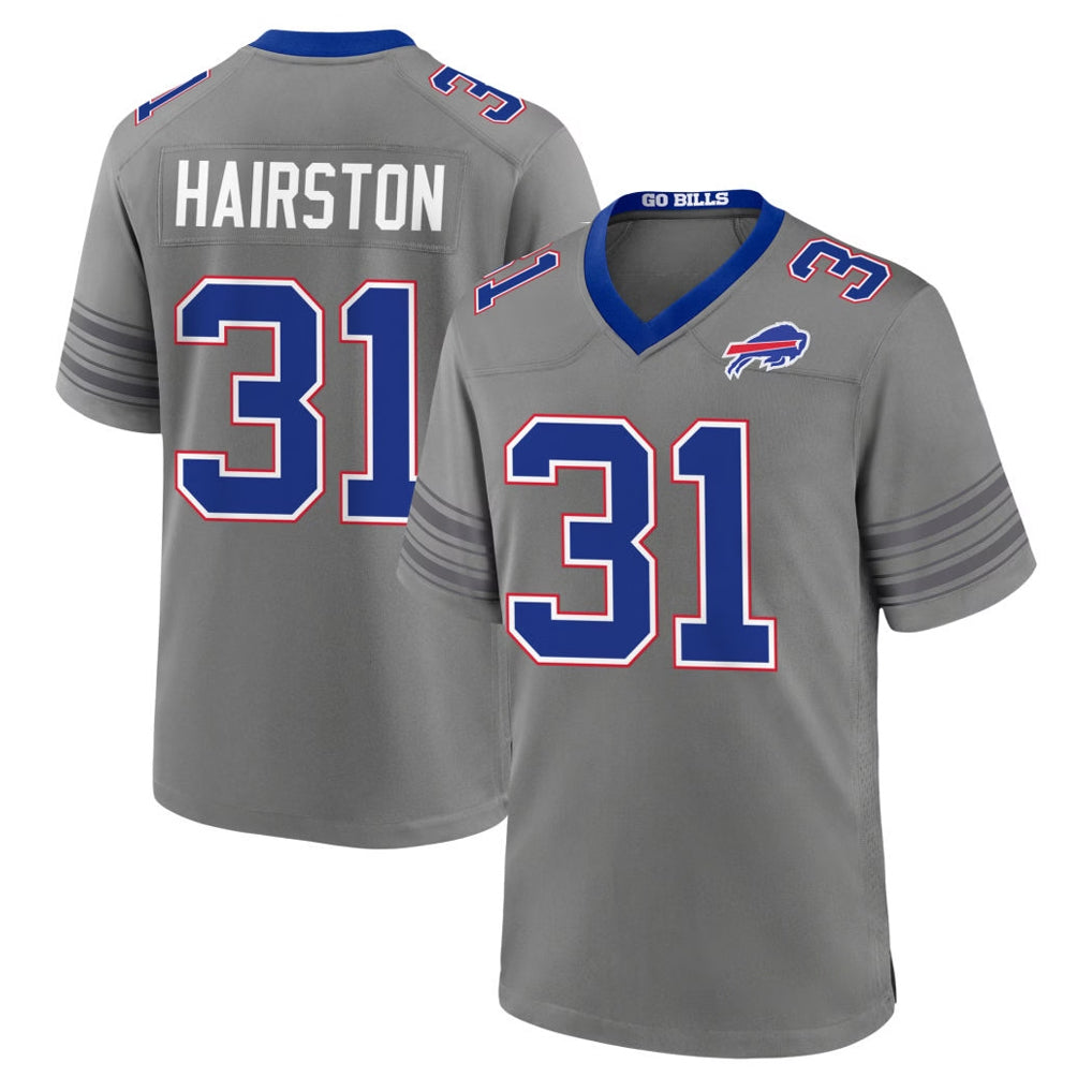 B.Bills #31 Maxwell Hairston Player Gray Nickel City Home Game Gdoa Stitched Jerseys