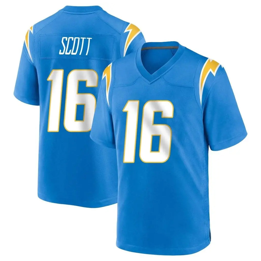 LA.Chargers #16 J.K. Scott Player Blue Home Game Gdoa Stitched Jerseys