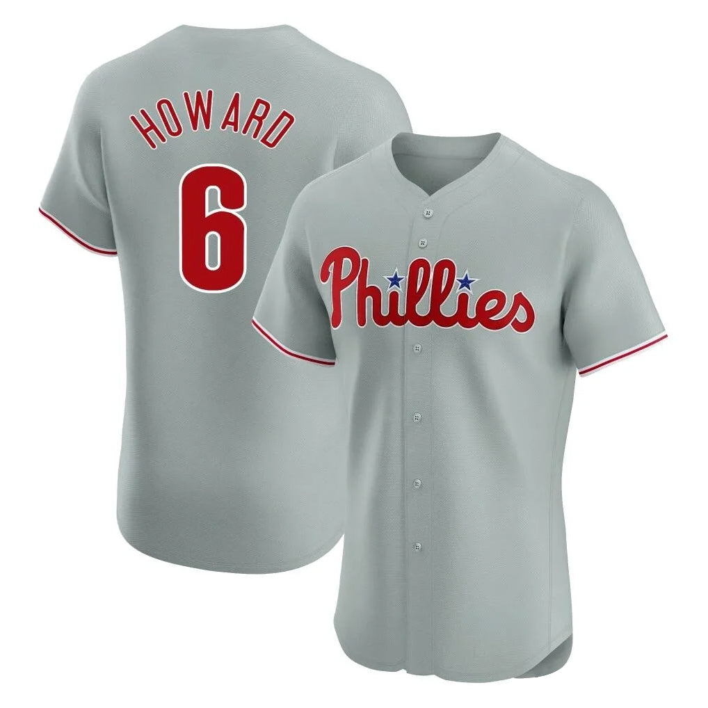P.Phillies #6 Ryan Howard Player Gray Home Limited Elite Fdoa Stitched Jerseys