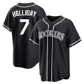 C.Rockies #7 Matt Holliday Player Black Fashion Out Home Game Gdoa Stitched Jerseys