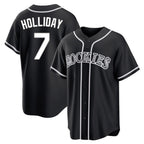 C.Rockies #7 Matt Holliday Player Black Fashion Out Home Game Gdoa Stitched Jerseys