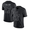 B.Bills #17 Josh Allen Player Black RFLCTV Limited Gdoa Stitched Jerseys