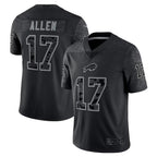 B.Bills #17 Josh Allen Player Black RFLCTV Limited Gdoa Stitched Jerseys