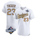 LA.Dodgers #23 Kyle Tucker Player Gold World Series Limited Elite Home Fdoa Stitched Jerseys