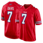 B.Bills #7 Ray Davis Player Red Home Game Gdoa Stitched Jerseys