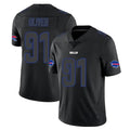 B.Bills #91 Ed Oliver Player Black Impact Limited Home Game Gdoa Stitched Jerseys