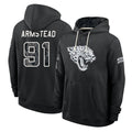 J.Jaguars #91 Arik Armstead Player 2026 Black Logo Pullover Hoodies Limited Game Gdoa Stitched Jerseys