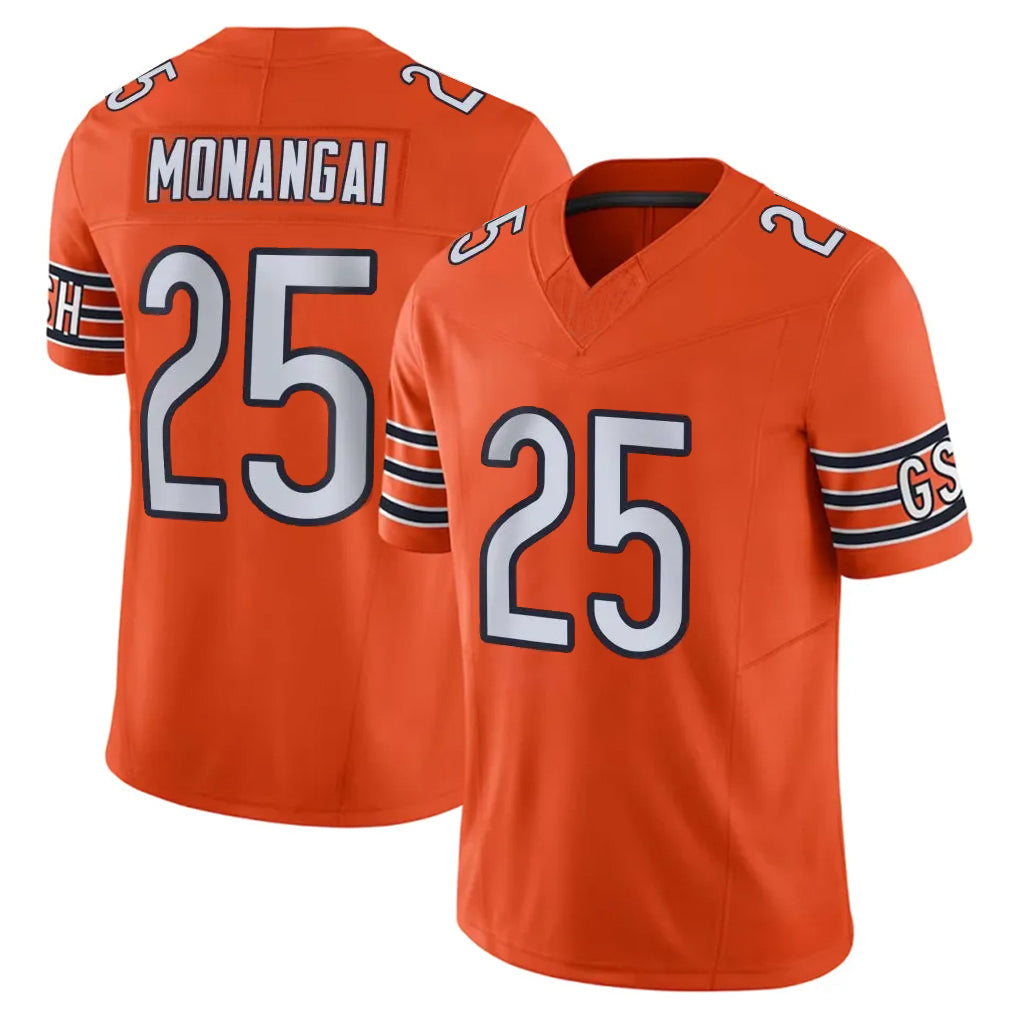 C.Bears #25 Kyle Monangai Player Orange Vapor F.U.S.E. Limited Home Game Gdoa Stitched Jerseys