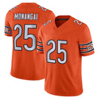 C.Bears #25 Kyle Monangai Player Orange Vapor F.U.S.E. Limited Home Game Gdoa Stitched Jerseys